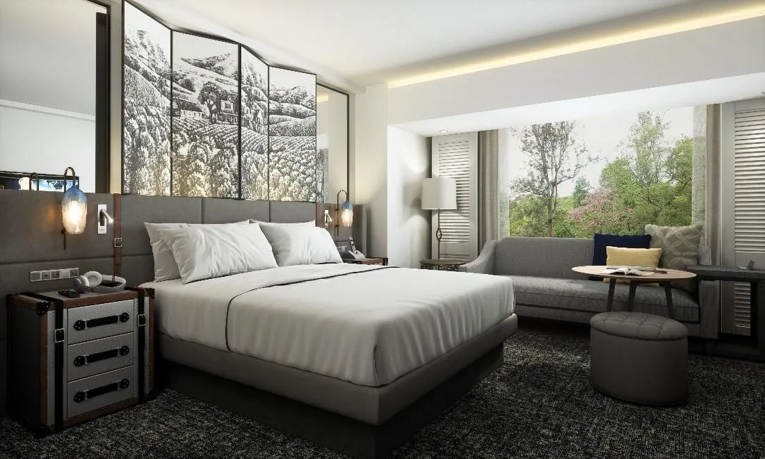 Guest room concept for the boutique hotel.