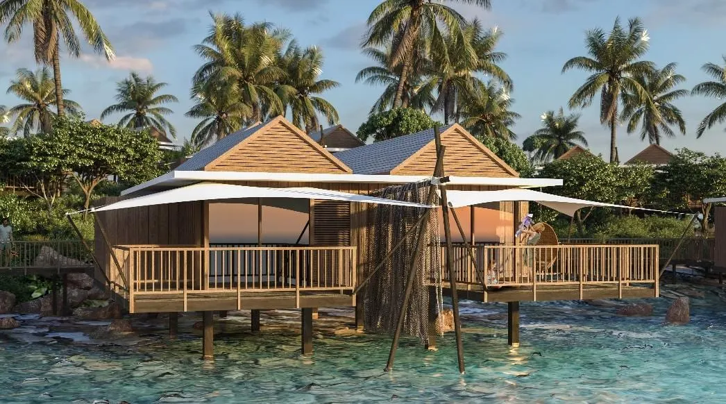 Villa interior concept with private outdoor space.