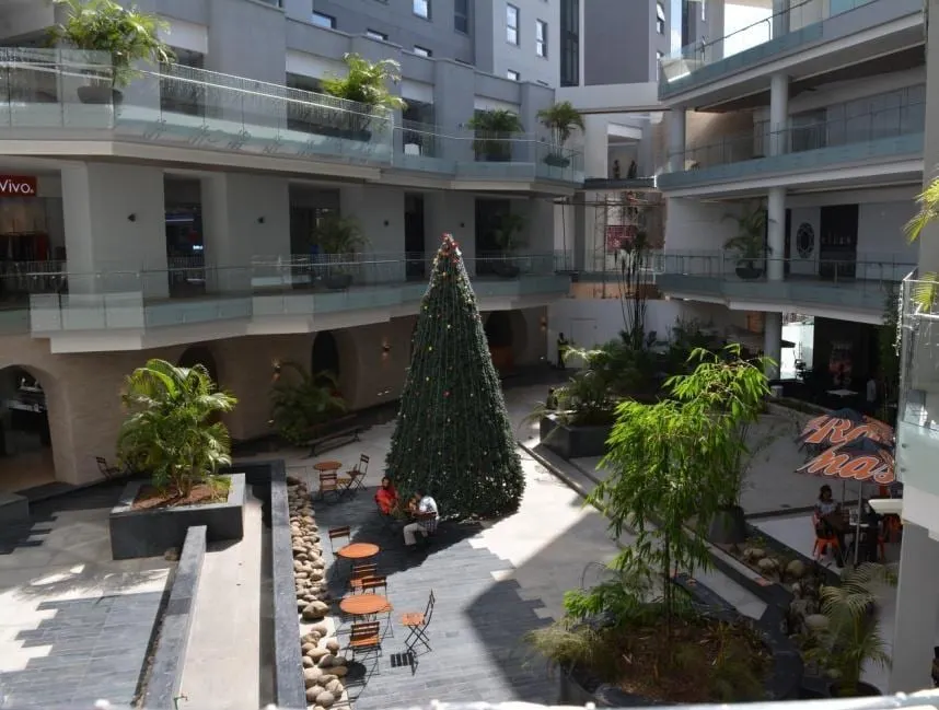 Landscaped courtyard at Village Market.